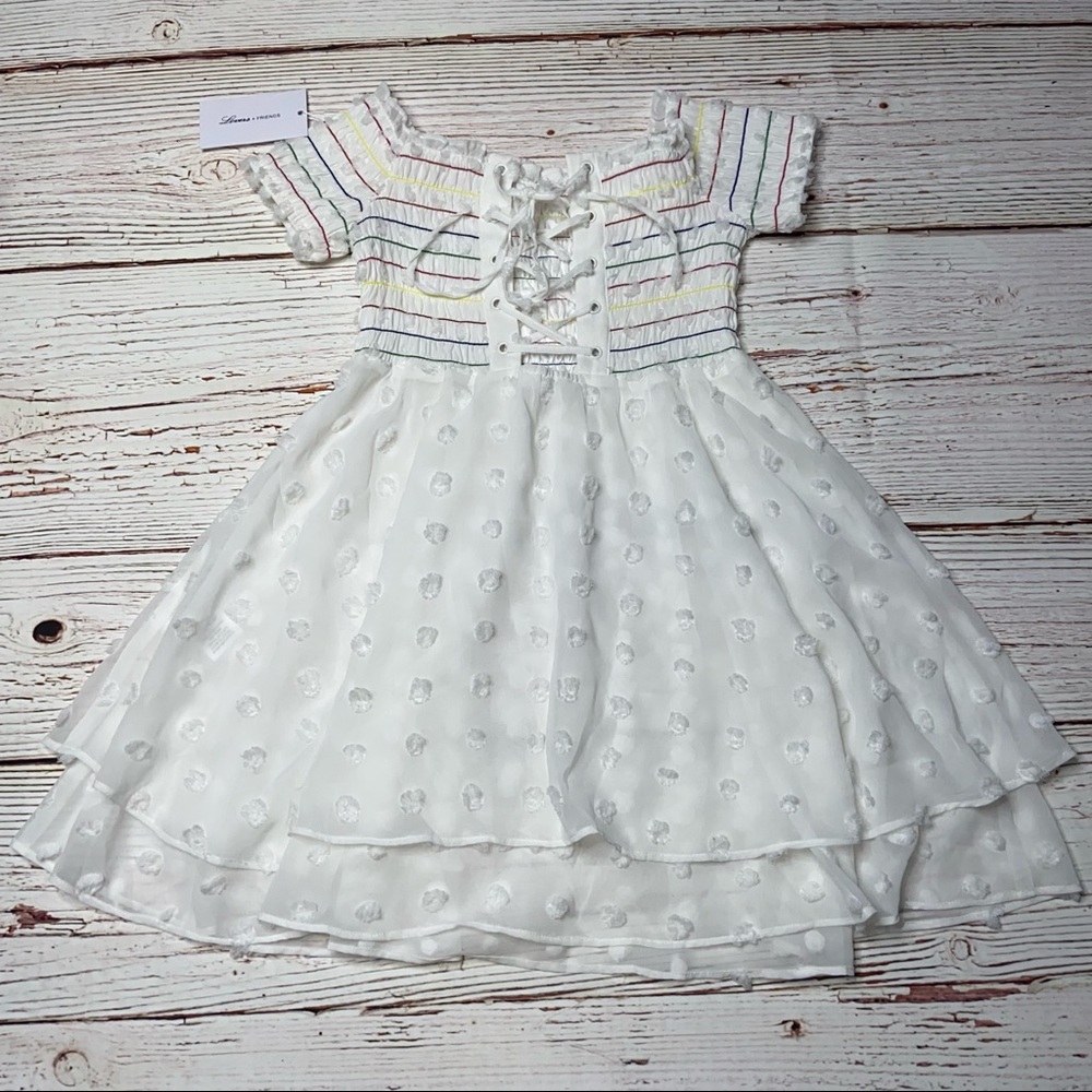 NWT Lovers + Friends Off The Shoulder Babydoll Mini Dress in White Sz S - Picture 14 of 16